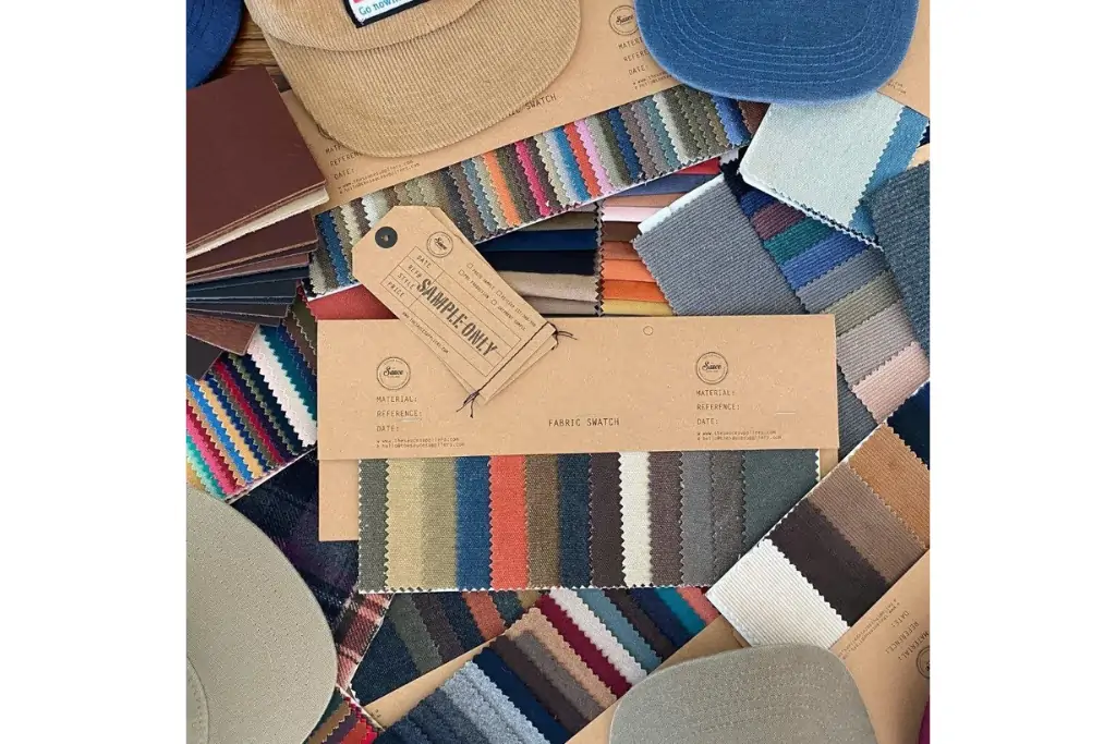 hat fabric swatches selection